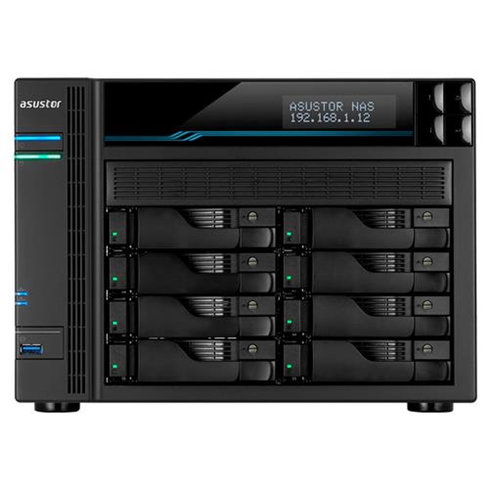 Storage NAS Asustor Lockerstor 8 AS6508T (Intel ATOM C3538 Quad-Core 2.1GHz/8GB SO-DIMM DDR4 Max.64GB/2x 10 Gigabit Ethernet(10G/1G); 2x 2.5