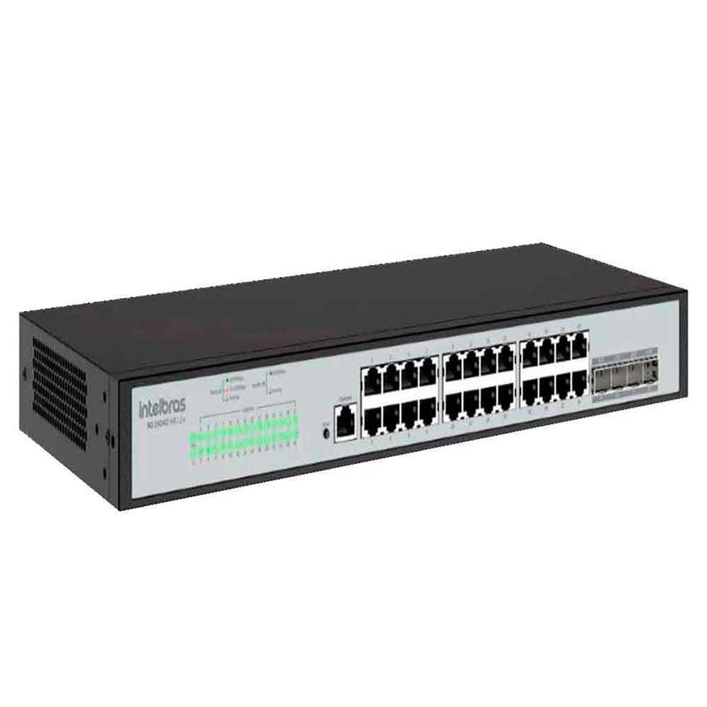 Switch Gerenciavel Intelbras Sg 2404d Mr L2+, 24p Gigabit, 4p Mini-gbic - 4760023