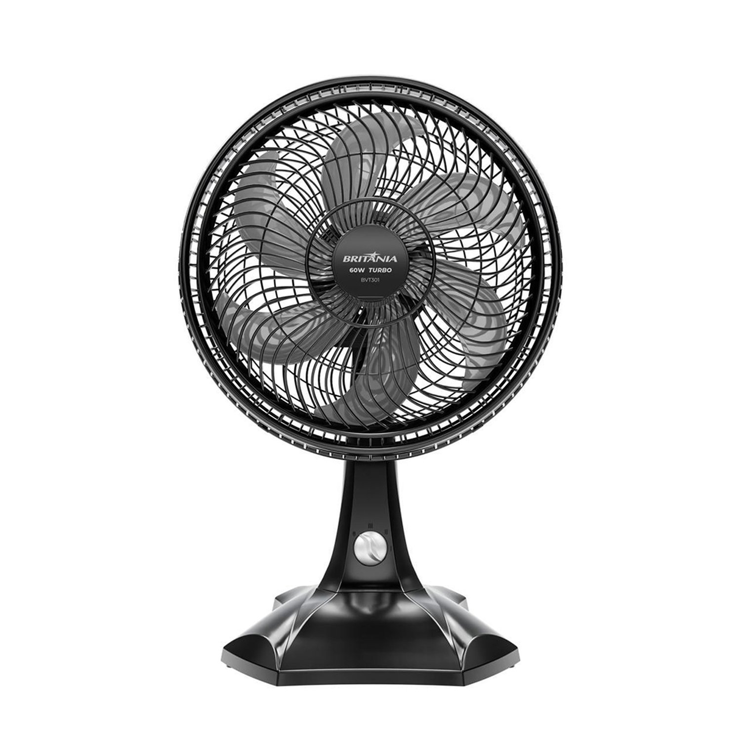 Ventilador de Mesa Britânia 30cm BVT301 60W Preto 110V