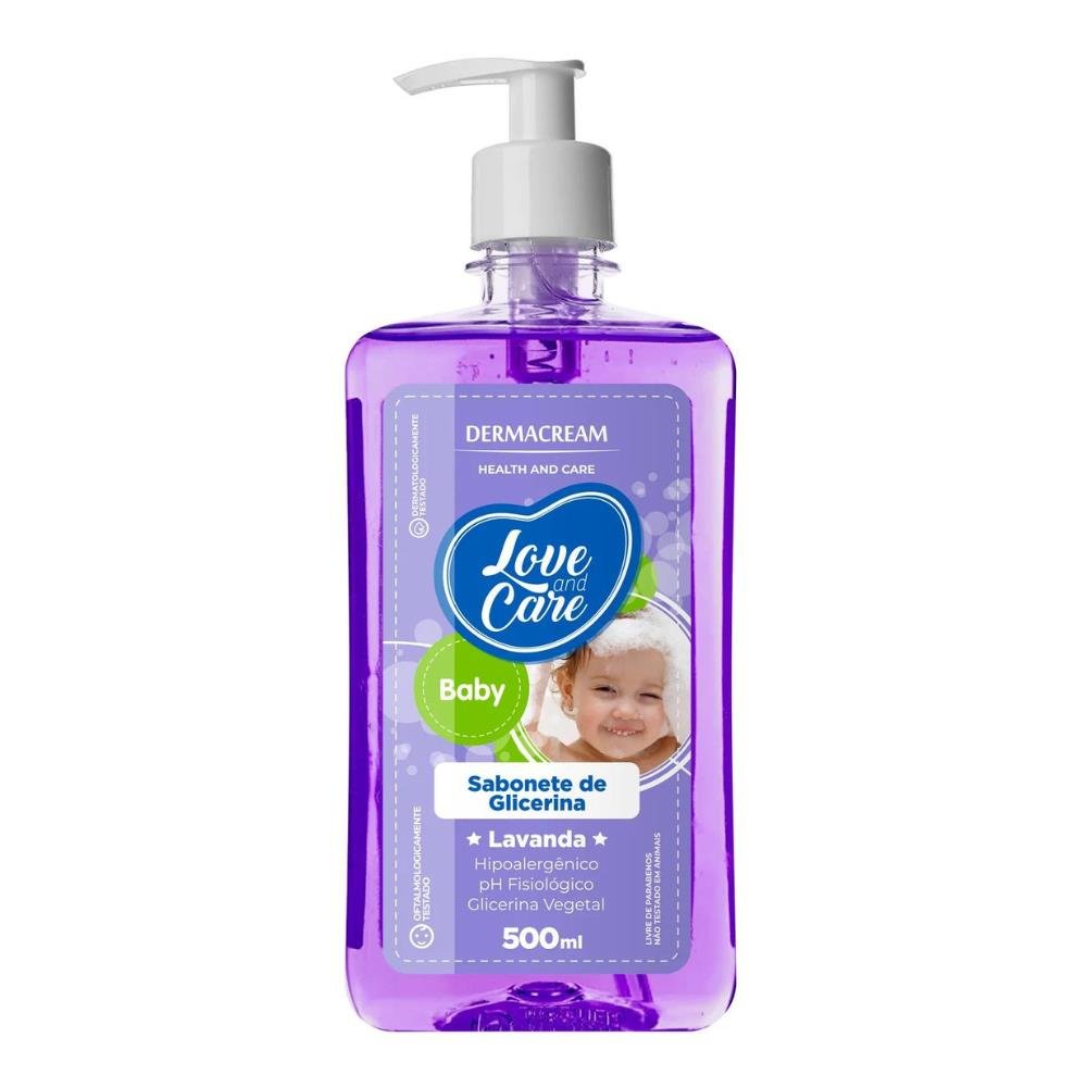 Sabonete de Glicerina Dermacream Love and Care Baby Lavanda 500ml