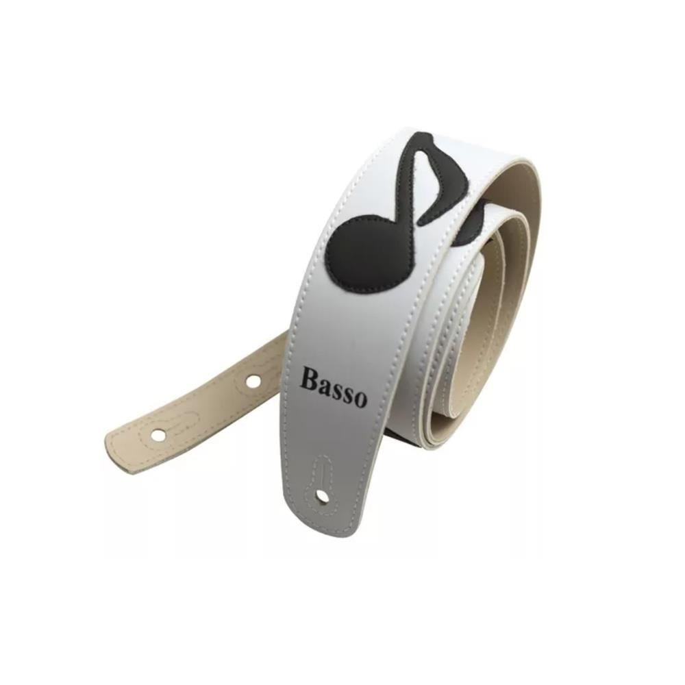 Correia Basso Nm Branco C/nota Musical Preto