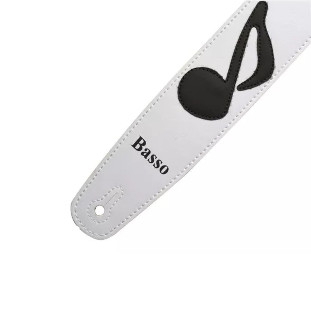 Correia Basso Nm Branco C/nota Musical Preto