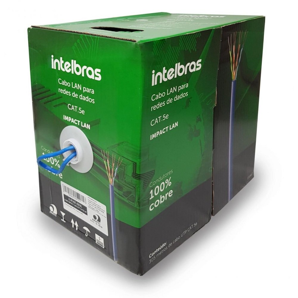 Cabo De Rede Impact Lan Cat5 4px24 Cmx 305m, Azul 4830051, Intelbras