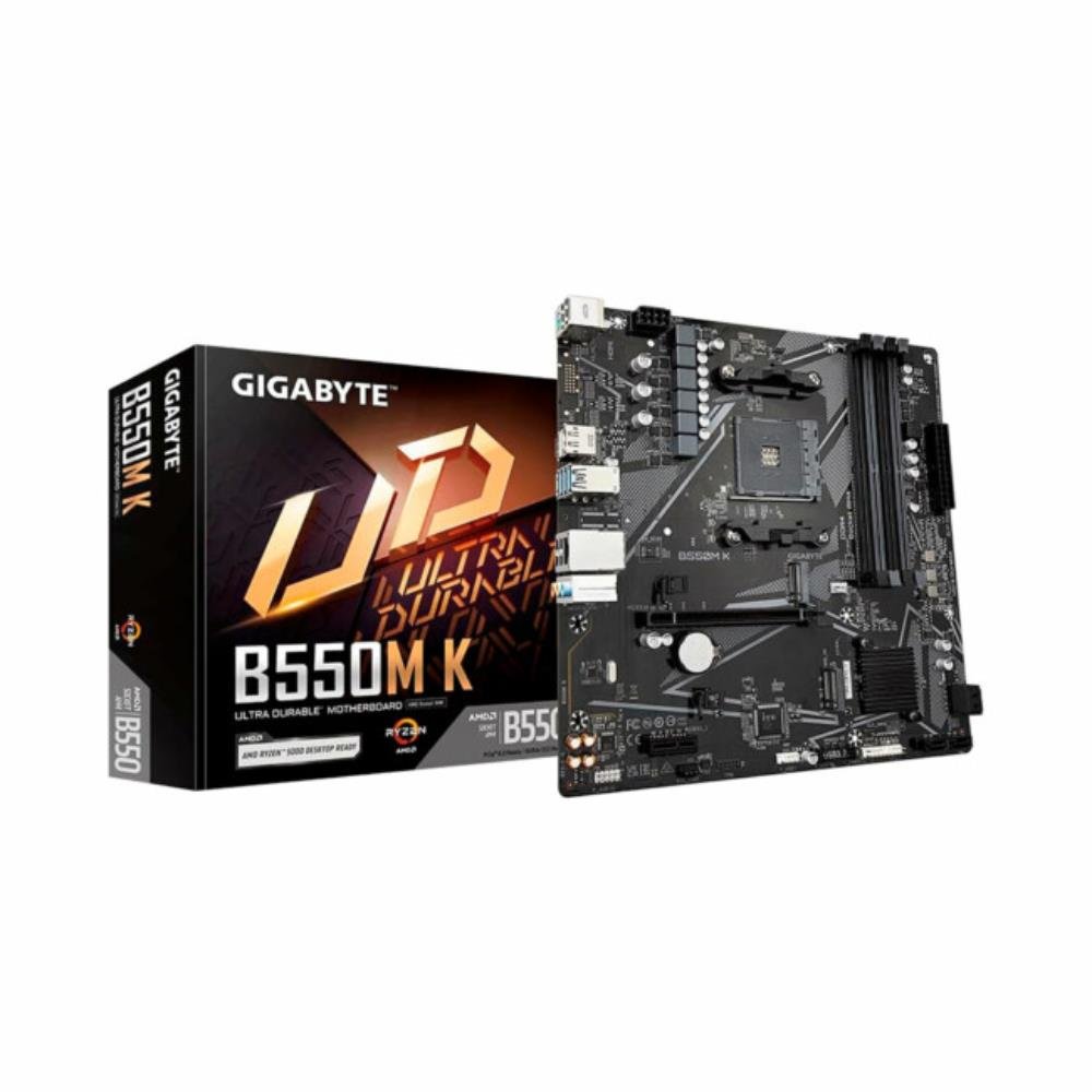 Placa Mãe Gigabyte B550m K Ultra Durable, AMD AM4, Micro ATX, 4 x DDR4, Chipset B550