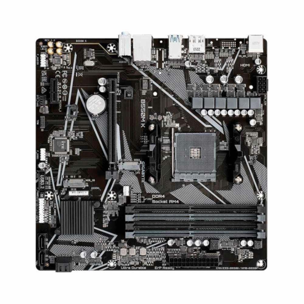 Placa Mãe Gigabyte B550m K Ultra Durable, AMD AM4, Micro ATX, 4 x DDR4, Chipset B550