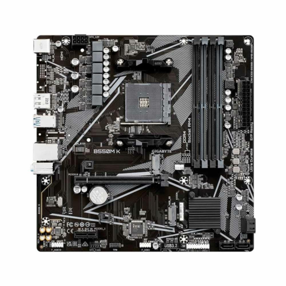 Placa Mãe Gigabyte B550m K Ultra Durable, AMD AM4, Micro ATX, 4 x DDR4, Chipset B550