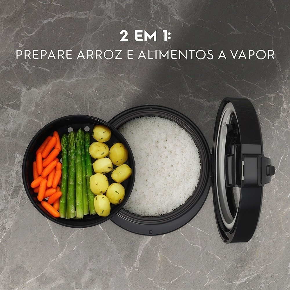 Panela Elétrica Electrolux ERC30, 10 Xícaras, 3,5 Litros, Inox Preto, 220V
