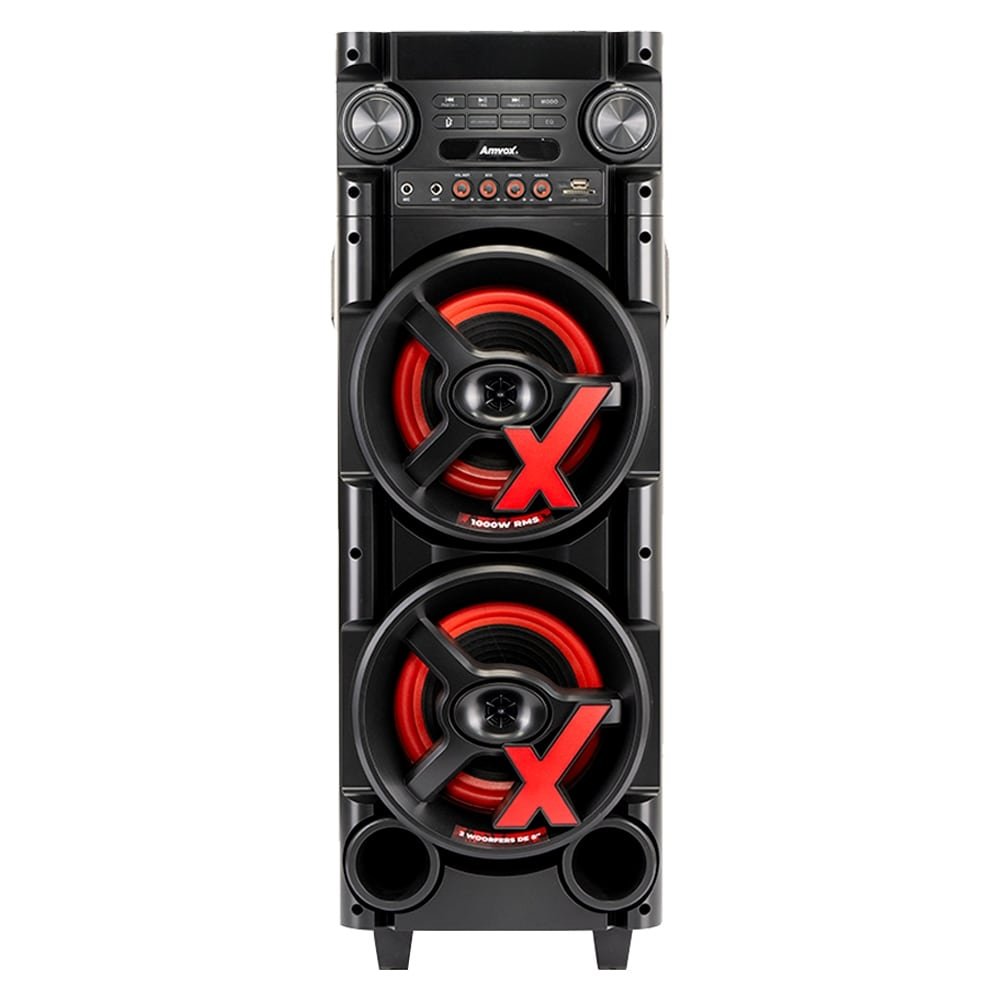 Caixa Amplificada Amvox ACA-1000 Newx - USB/SD/Bluetooth, 1000W, Preto, Bivolt