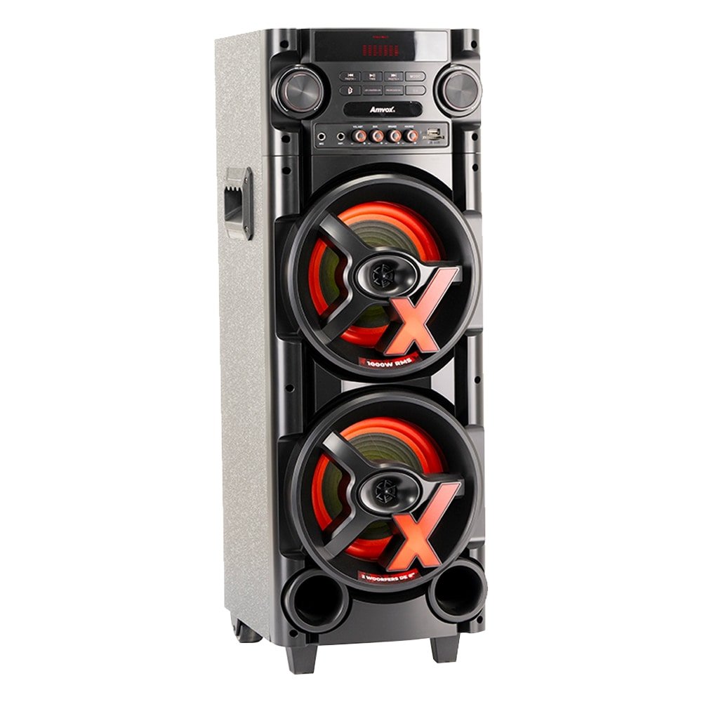 Caixa Amplificada Amvox ACA-1000 Newx - USB/SD/Bluetooth, 1000W, Preto, Bivolt