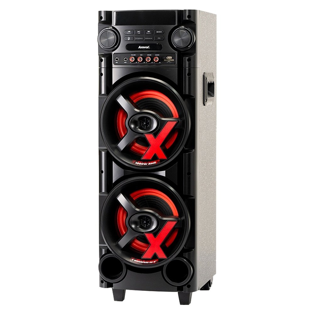 Caixa Amplificada Amvox ACA-1000 Newx - USB/SD/Bluetooth, 1000W, Preto, Bivolt