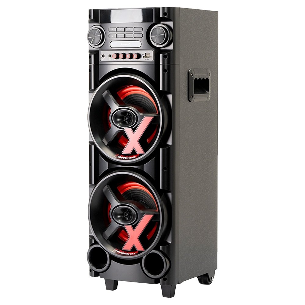 Caixa Amplificada Amvox ACA-1000 Newx - USB/SD/Bluetooth, 1000W, Preto, Bivolt