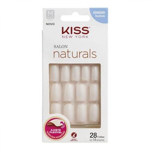 Unha Salon Naturals Kiss New York 28 Unidades - Quadrado Unha Salon Naturals Kiss New York 28 Unidades - Quadrado