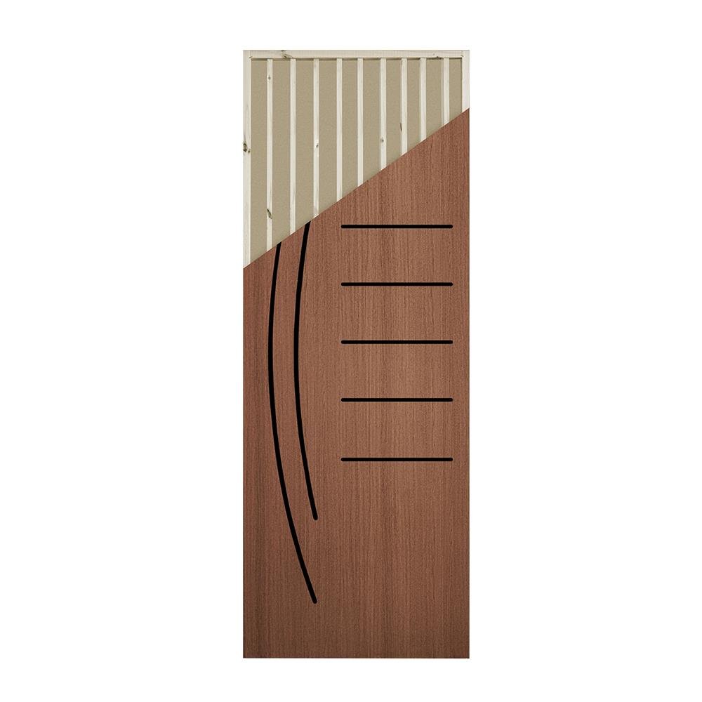 Porta Prensada Mogno Onix 90x210 desenho 06 Fosco Com Sarrafo