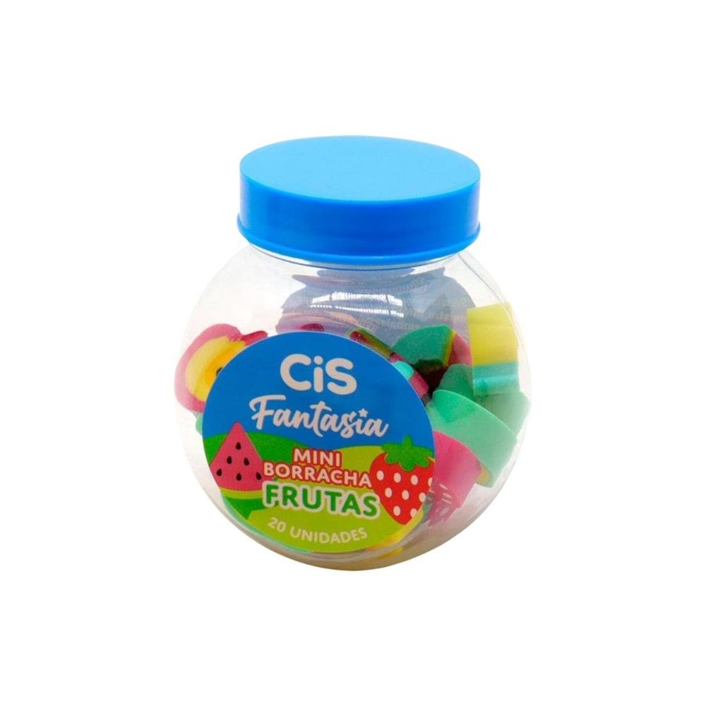 Mini Pote Borrracha Fantasia Cis Mini Frutas Com 20 Unidades
