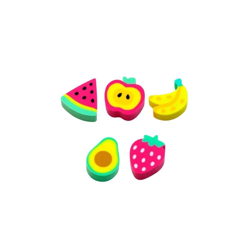 Mini Pote Borrracha Fantasia Cis Mini Frutas Com 20 Unidades