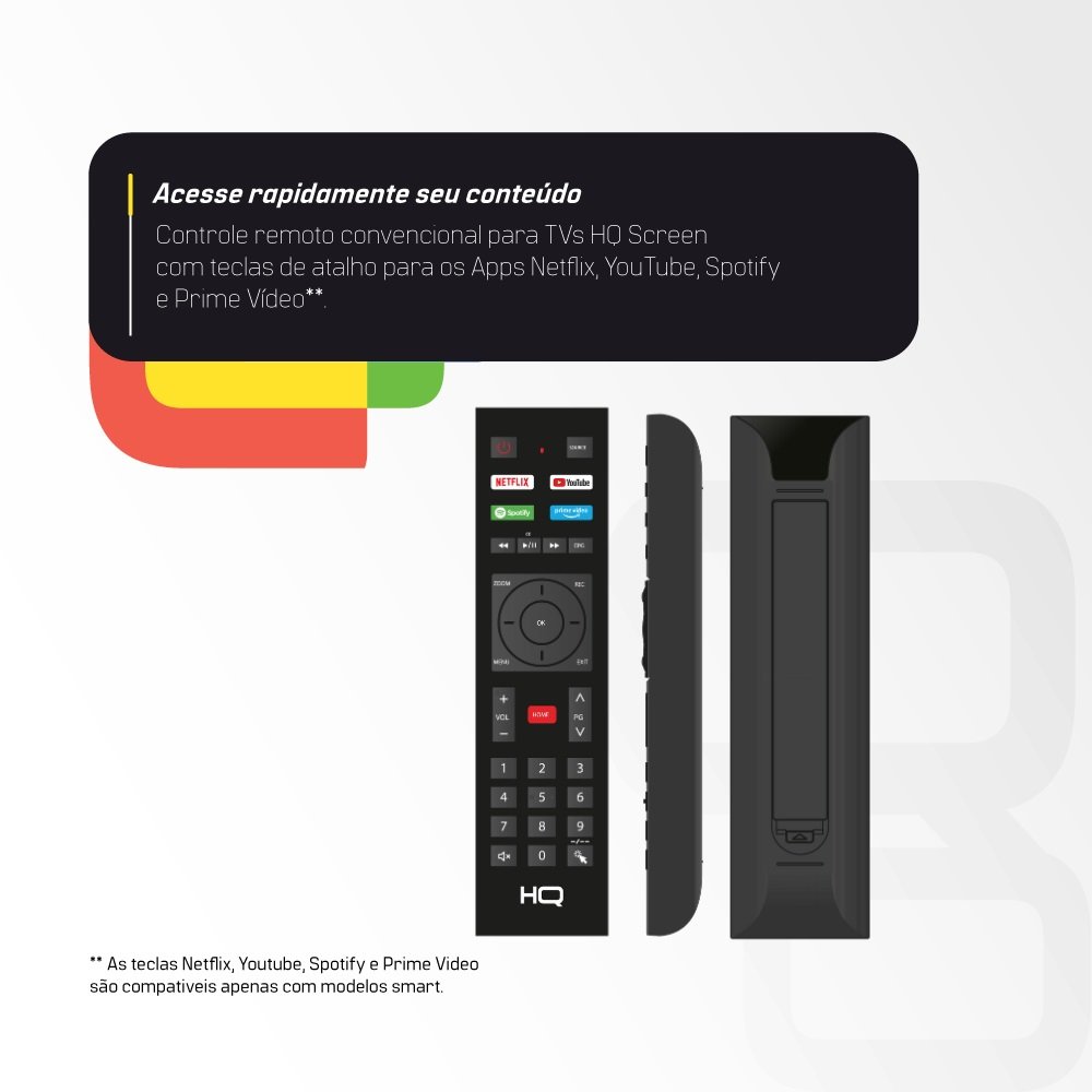 Smart TV Led 32" HD HQ Conversor Digital 3 HDMI 2 USB Wi-Fi - HQSTV32NK ...