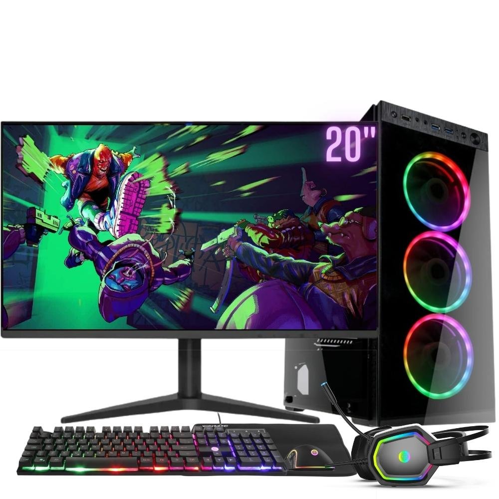 Computador 3Green Intel Core I5 3ªG 8GB SSD 240GB Placa GT 730 Monitor 20" Windows 10 e Vitalício