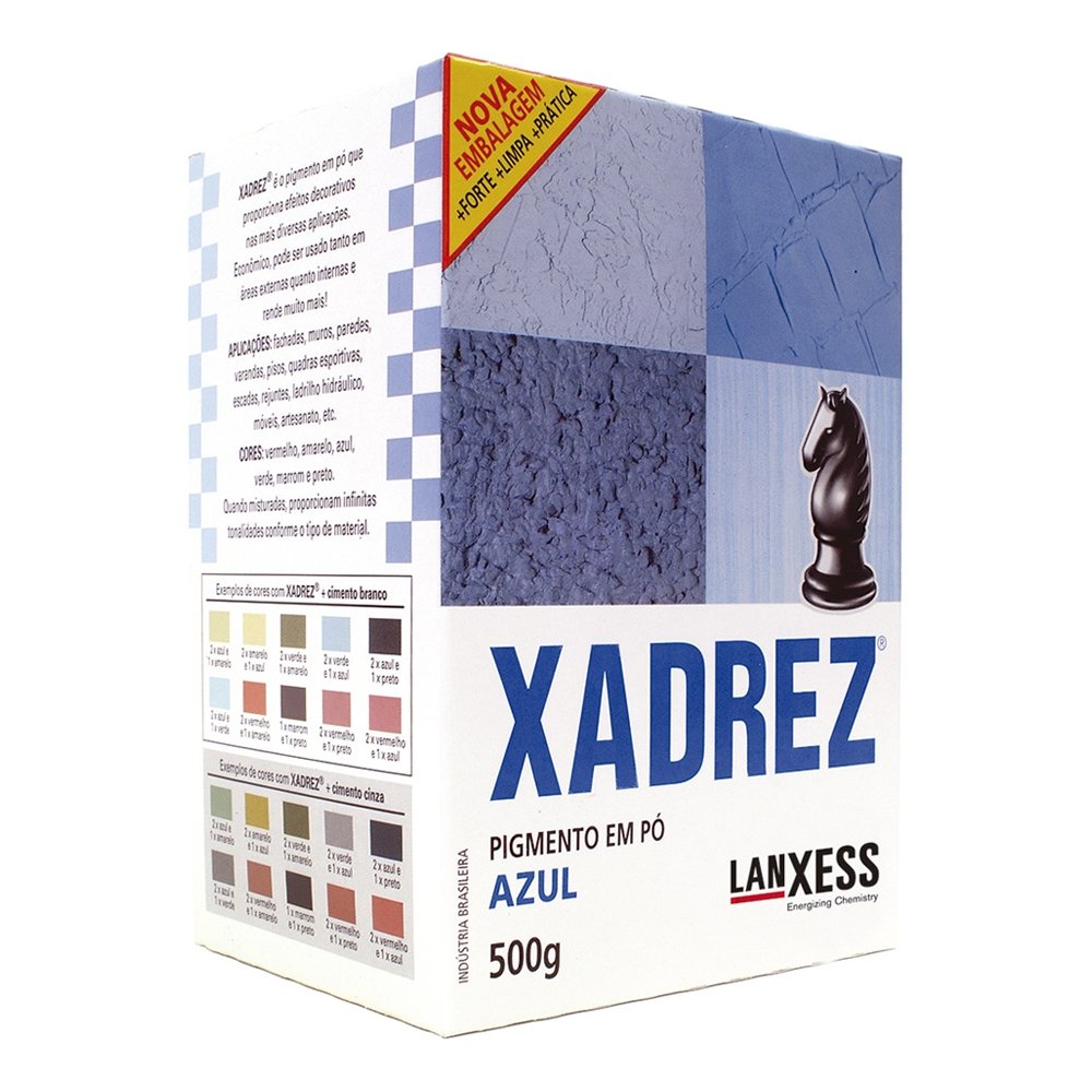 Tinta em Pó Xadrez Azul 500g - Embalagem com 10 Unidades
