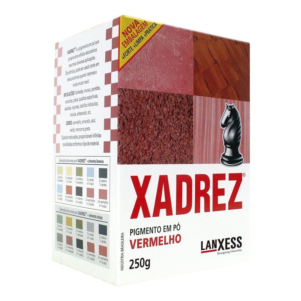 Tinta em Pó Xadrez Vermelha 250g - Embalagem com 20 Unidades