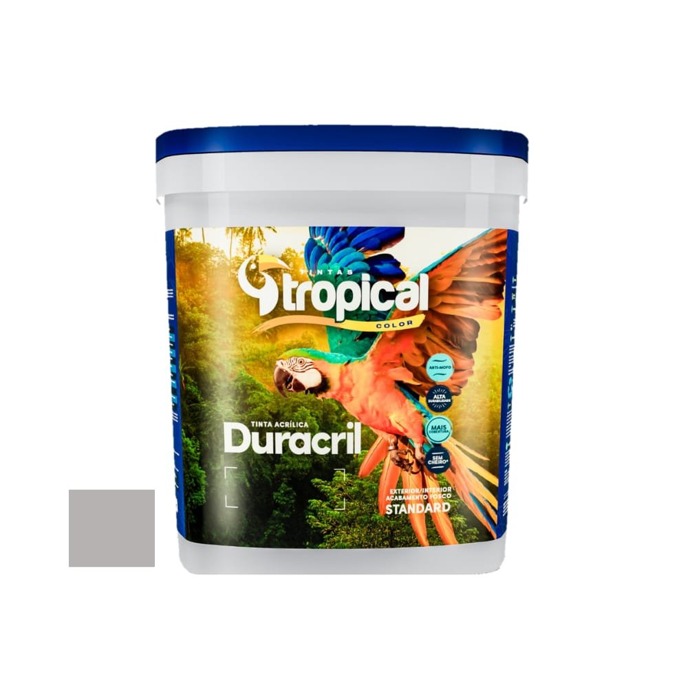 Tinta Tropical Acrílica Duracril Standard Cinza Prata 15L