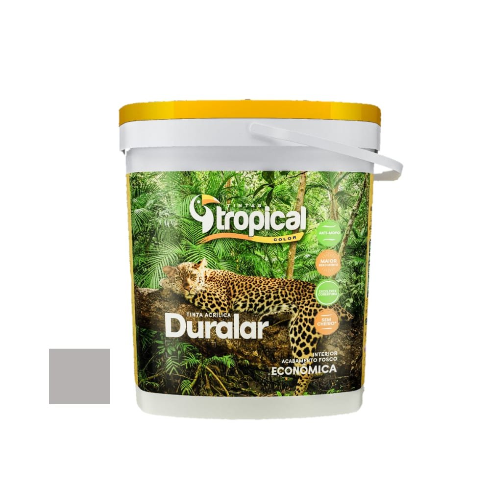 Tinta Tropical Acrílica Duralar Econômica Cinza Prata 15L