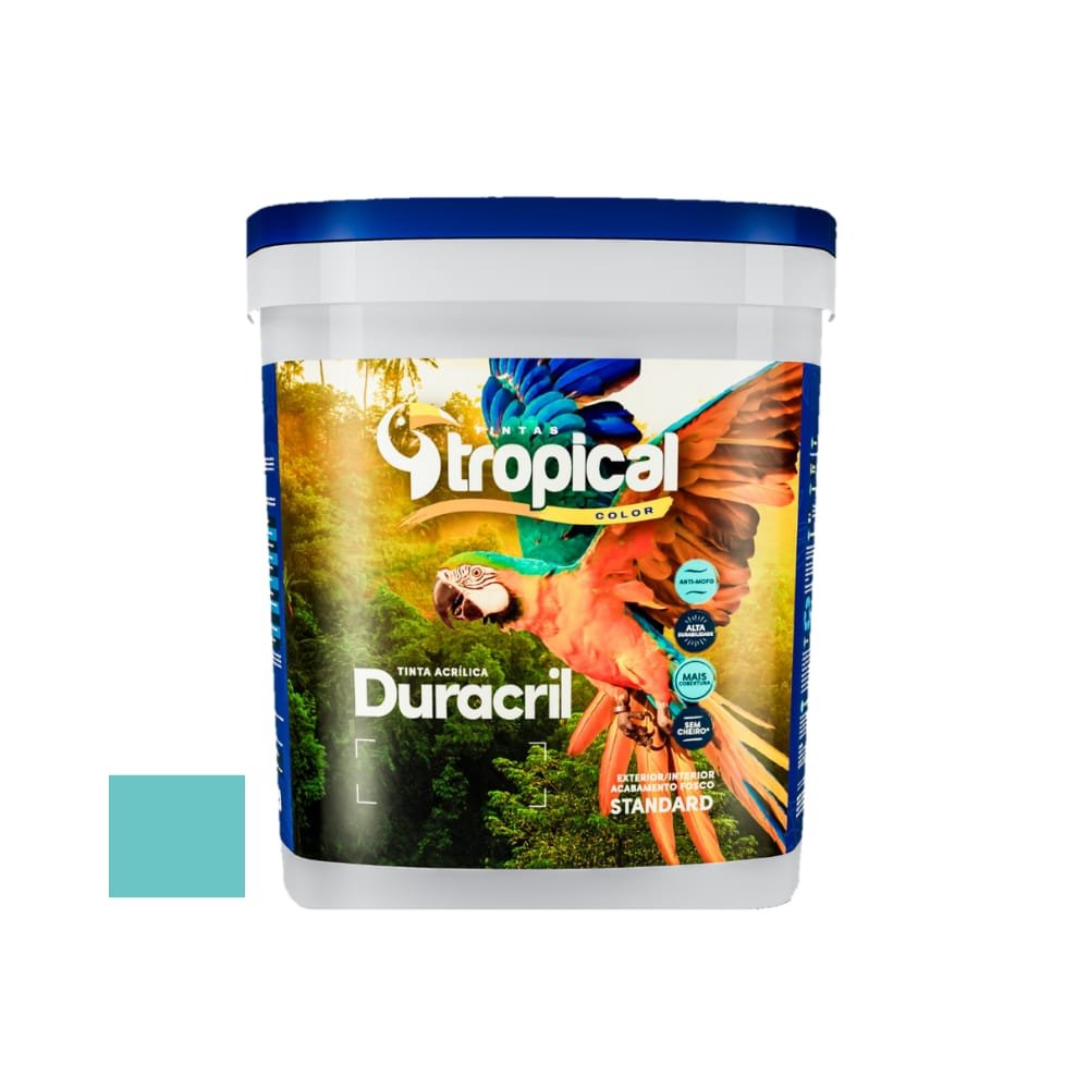 Tinta Tropical Acrílica Duracril Standard Azul Caribe 15L
