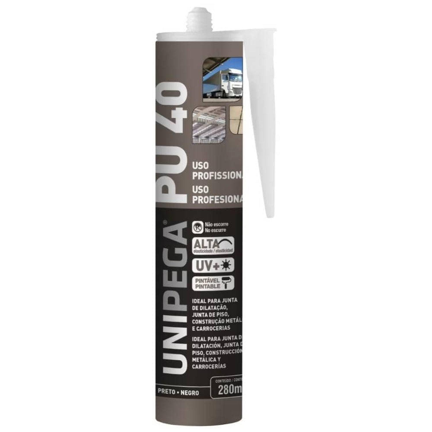 Adesivo SelanteUnipega PU40, Preto, 280ml | Martins Atacado