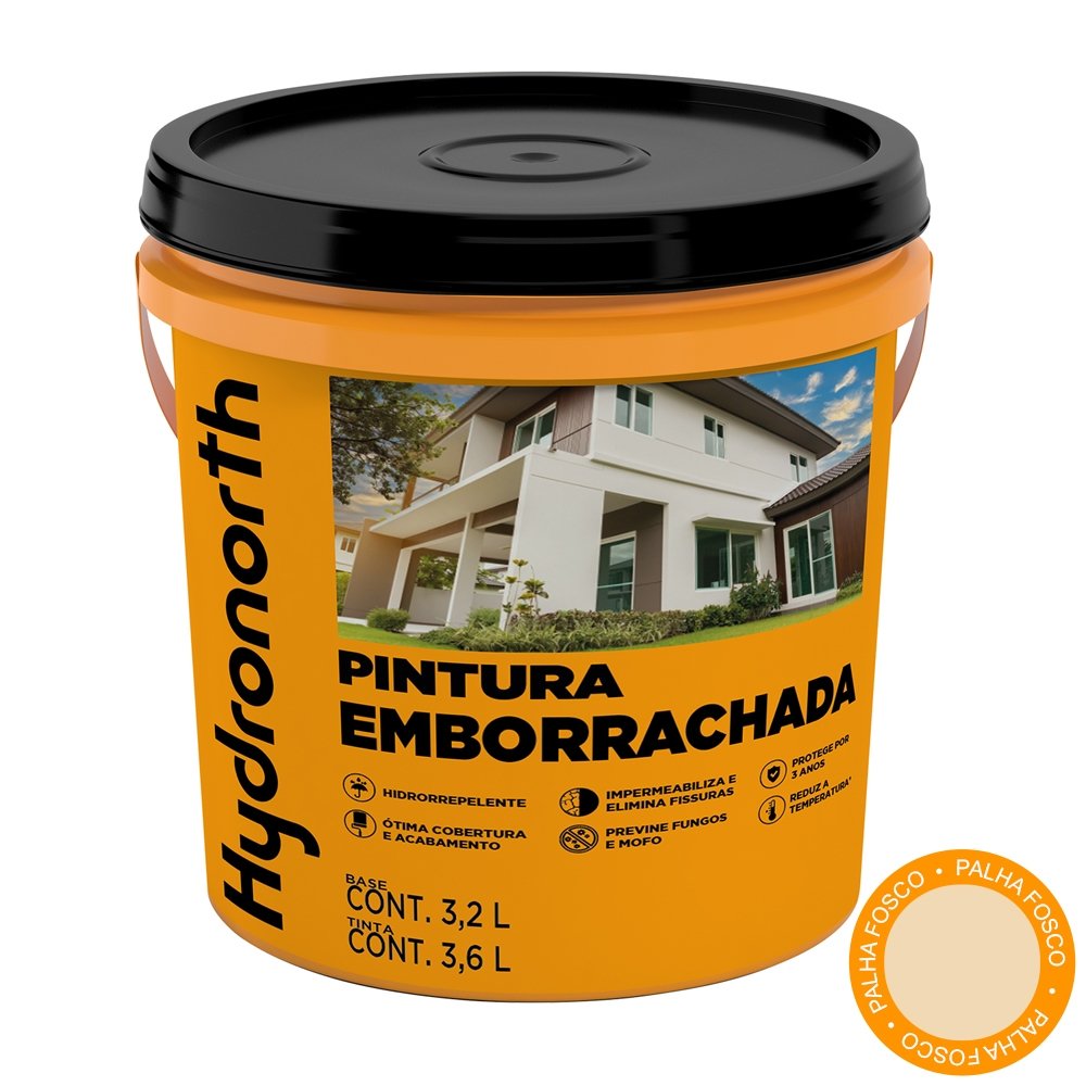 Pintura Emborrachada Hydronorth Impermeabilizante Palha Galão 3,6 Litros