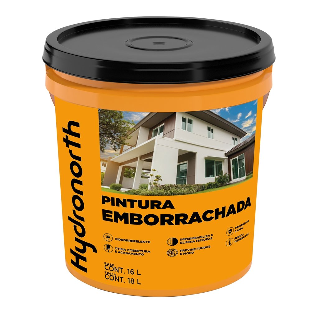 Pintura Emborrachada Hydronorth Impermeabilizante Palha Balde 18 Litros