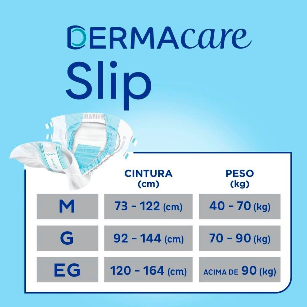 Fralda Descartável Adulto Tena - Slip Dermacare Tamanho G - 3 Pacotes com 24 Tiras