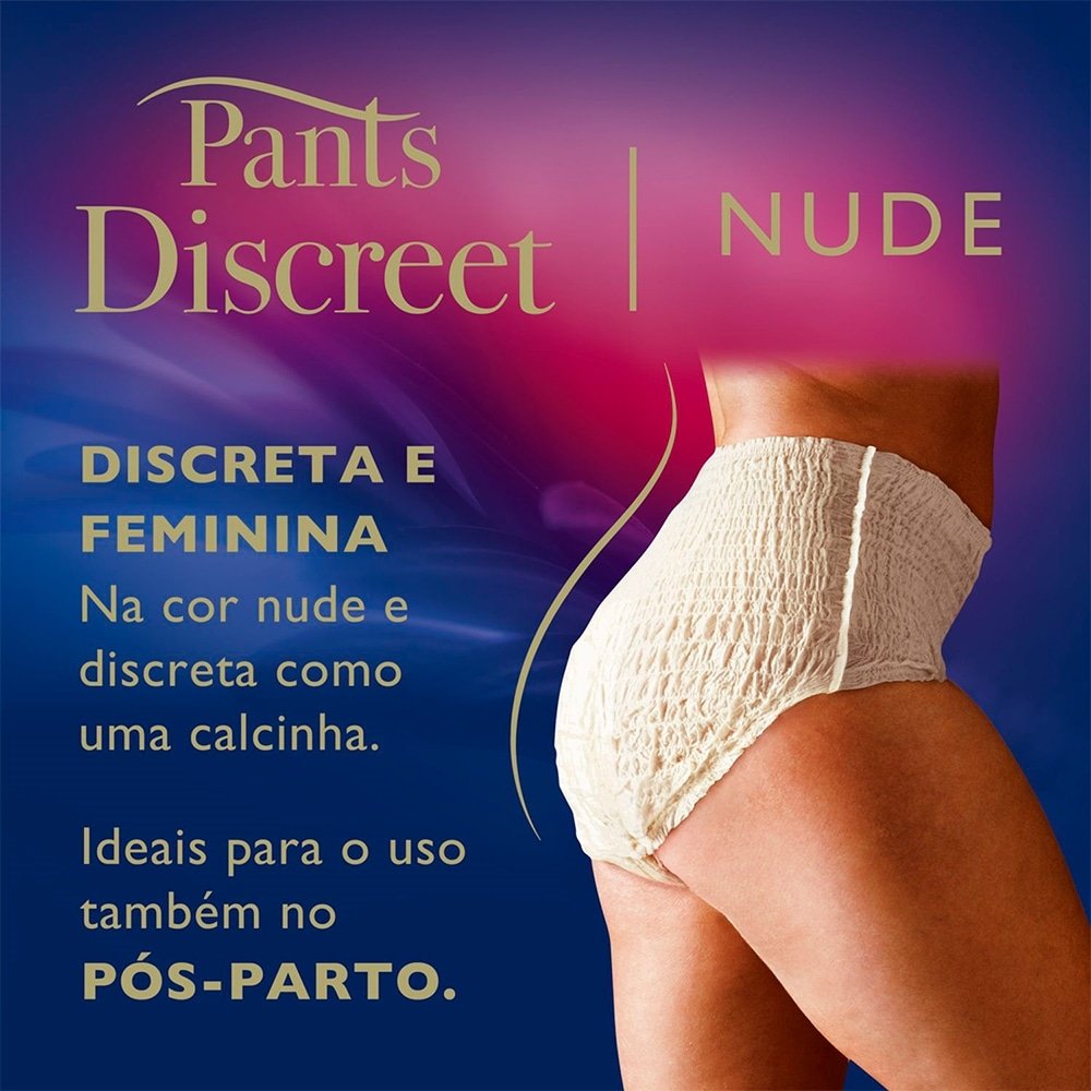 Fralda Descartável Adulto Tena - Discreet Nude Tamanho G/EG - 4 Pacotes com 16 Tiras