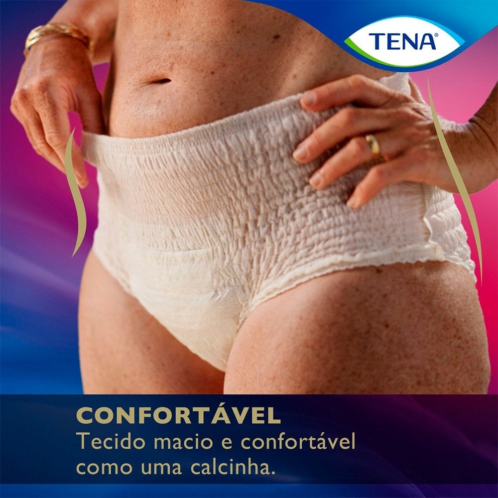 Fralda Descartável Adulto Tena - Discreet Nude Tamanho G/EG - 4 Pacotes com 16 Tiras