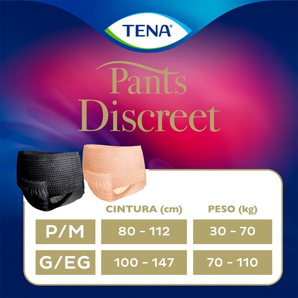 Fralda Descartável Adulto Tena - Discreet Nude Tamanho G/EG - 4 Pacotes com 16 Tiras