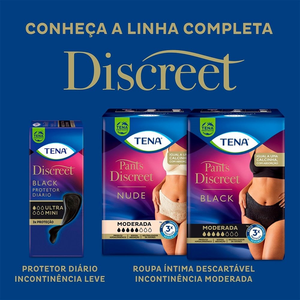 Fralda Descartável Adulto Tena - Discreet Nude Tamanho G/EG - 4 Pacotes com 16 Tiras