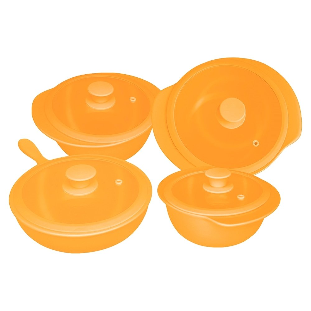 Jogo de Panelas Oxford Linea Ipe em Cerâmica, Amarelo, 4 Peças