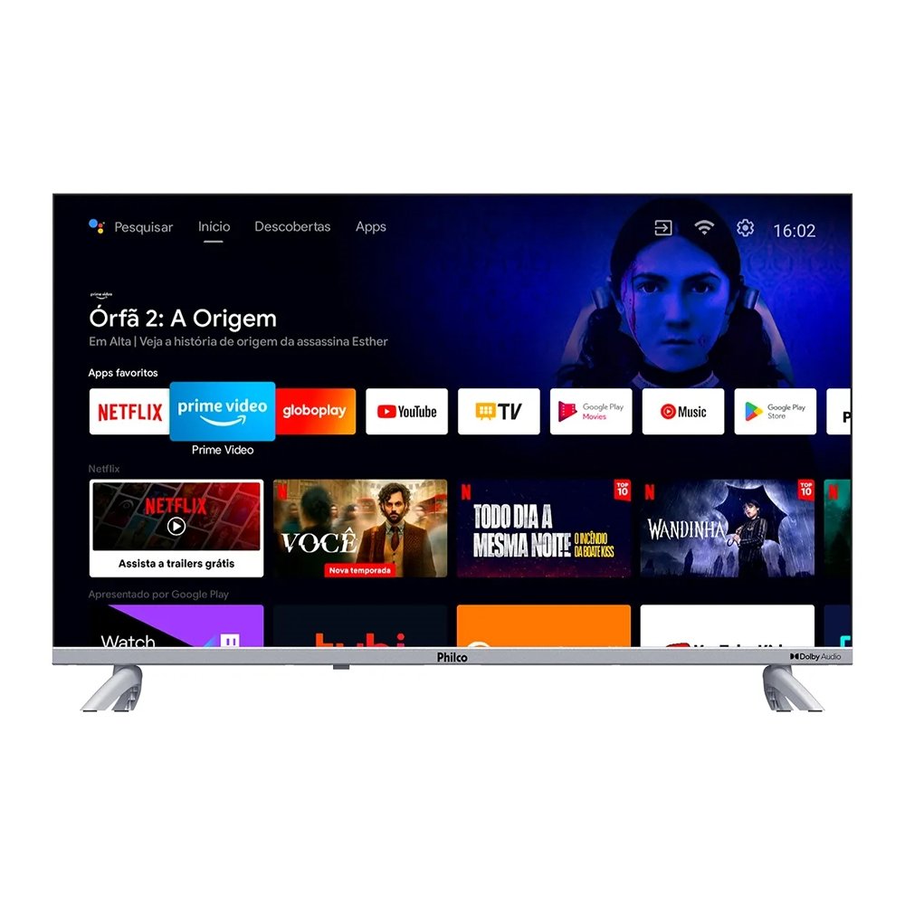 Smart TV LED 32¿ Philco PTV32G23AGSSBLH HD Android com 2 USB, 2 HDMI, Dolby Audio