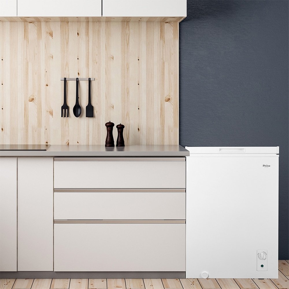 Freezer Horizontal Philco 99 Litros PFH105B - Sistema Dupla Função, Branco, 220V