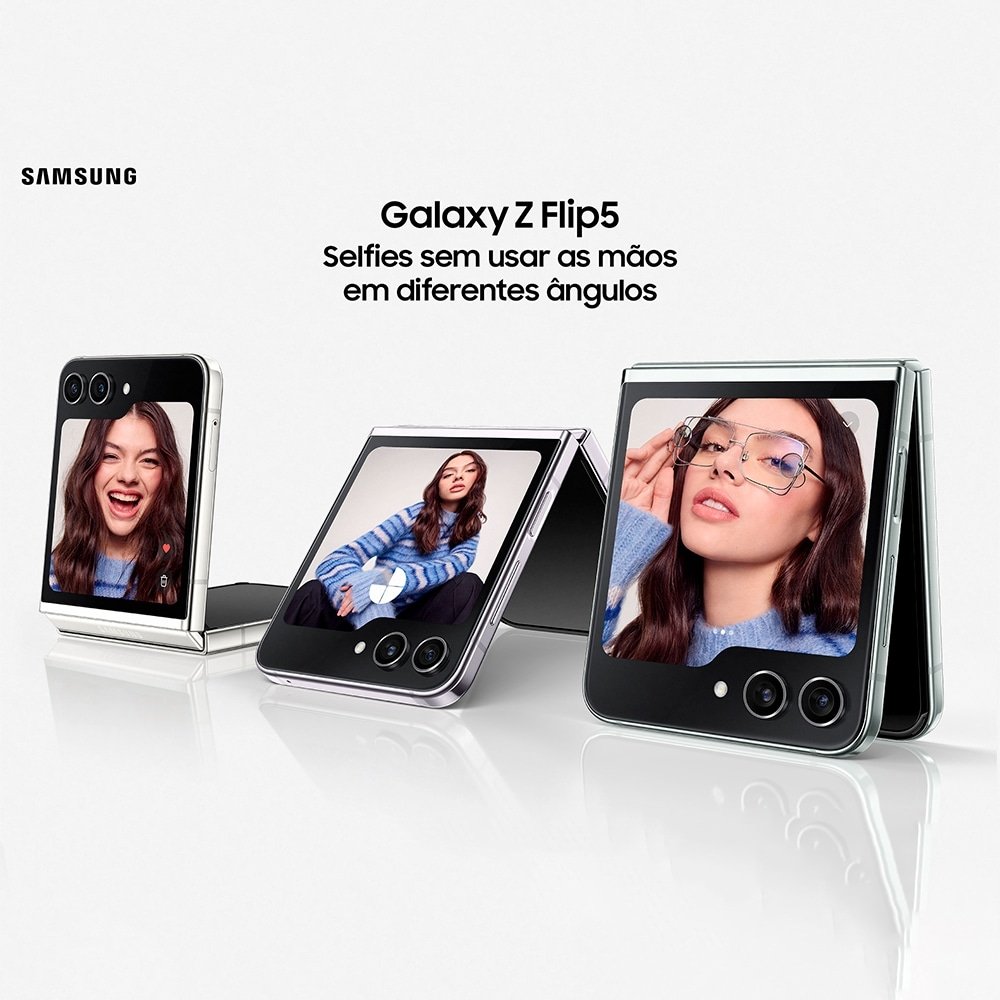 Smartphone Samsung Galaxy Z Flip 5, Grafite, Tela 6.7", 5G+Wi-Fi+Nfc, Câm. Traseira Dupla, Câm. Frontal 10Mp, 8Gb Ram, 256Gb