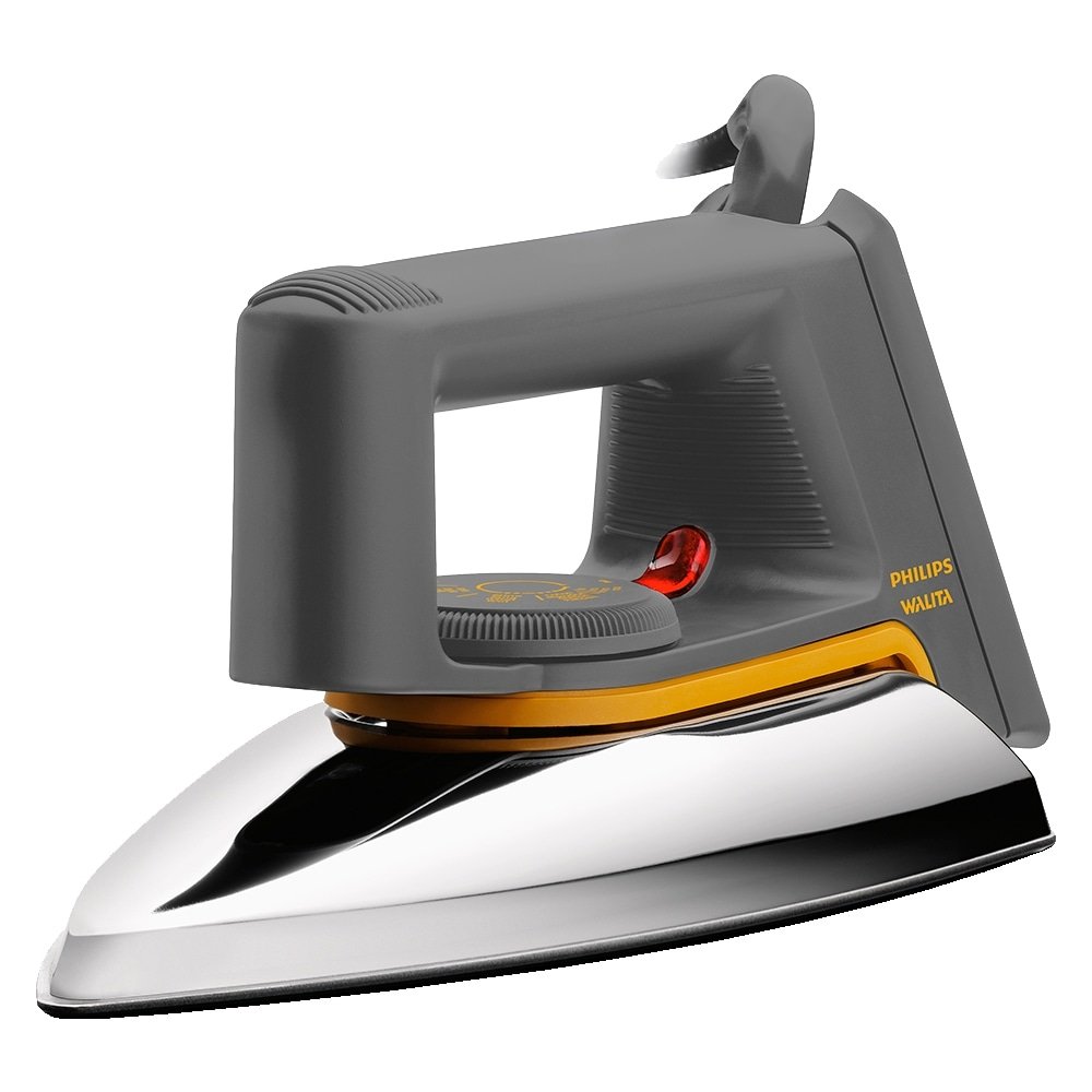 Ferro de Passar a Seco Philips Walita HD1172 com Luz Indicadora, Cinza/Amarelo, 110V