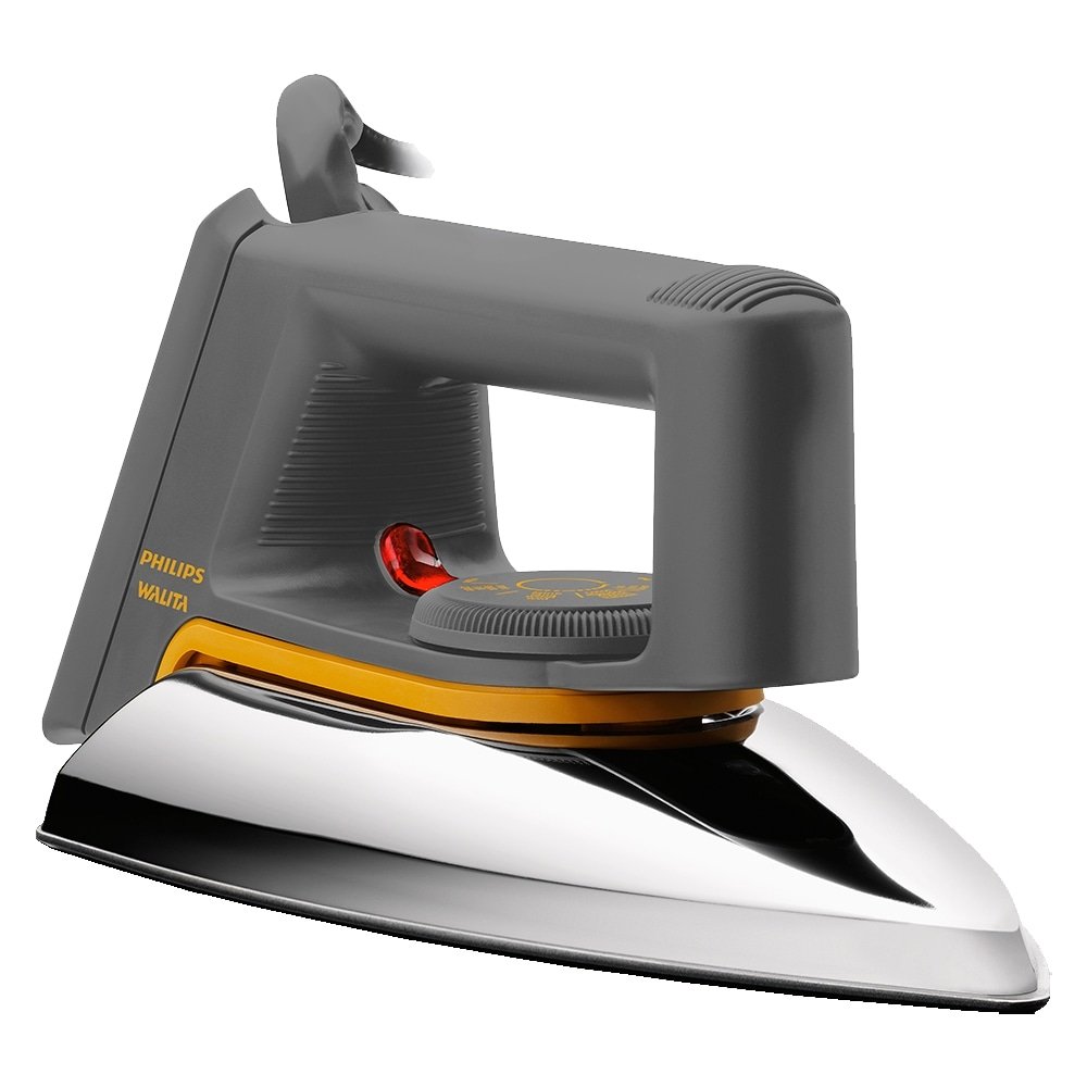 Ferro de Passar a Seco Philips Walita HD1172 com Luz Indicadora, Cinza/Amarelo, 110V