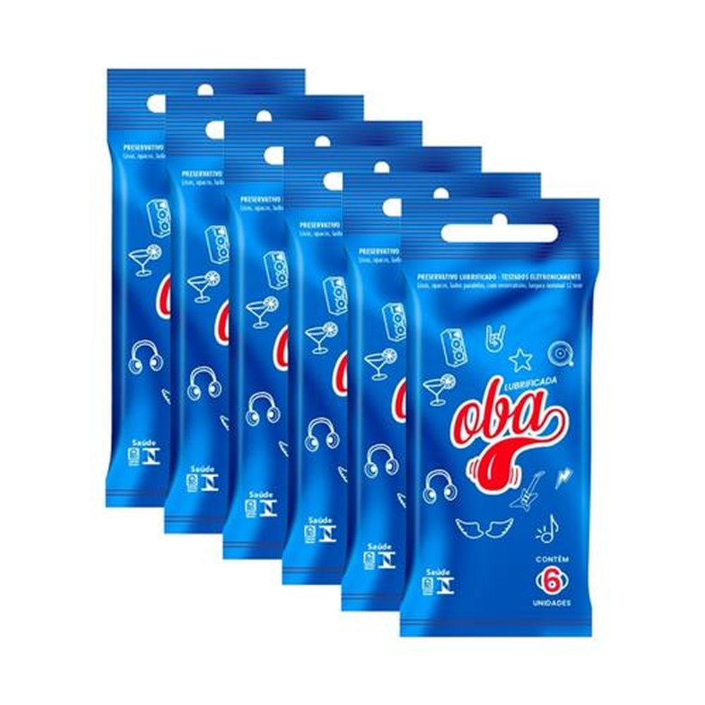 Preservativo Oba Lubrificado 6 Embalagens com 6 Unidades