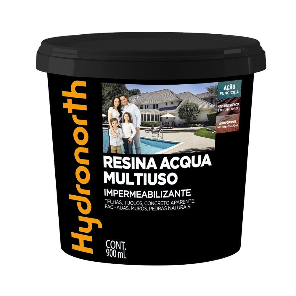 Resina Acqua Multiuso Hydronorth Incolor Fosca Pote 0,9 Litros