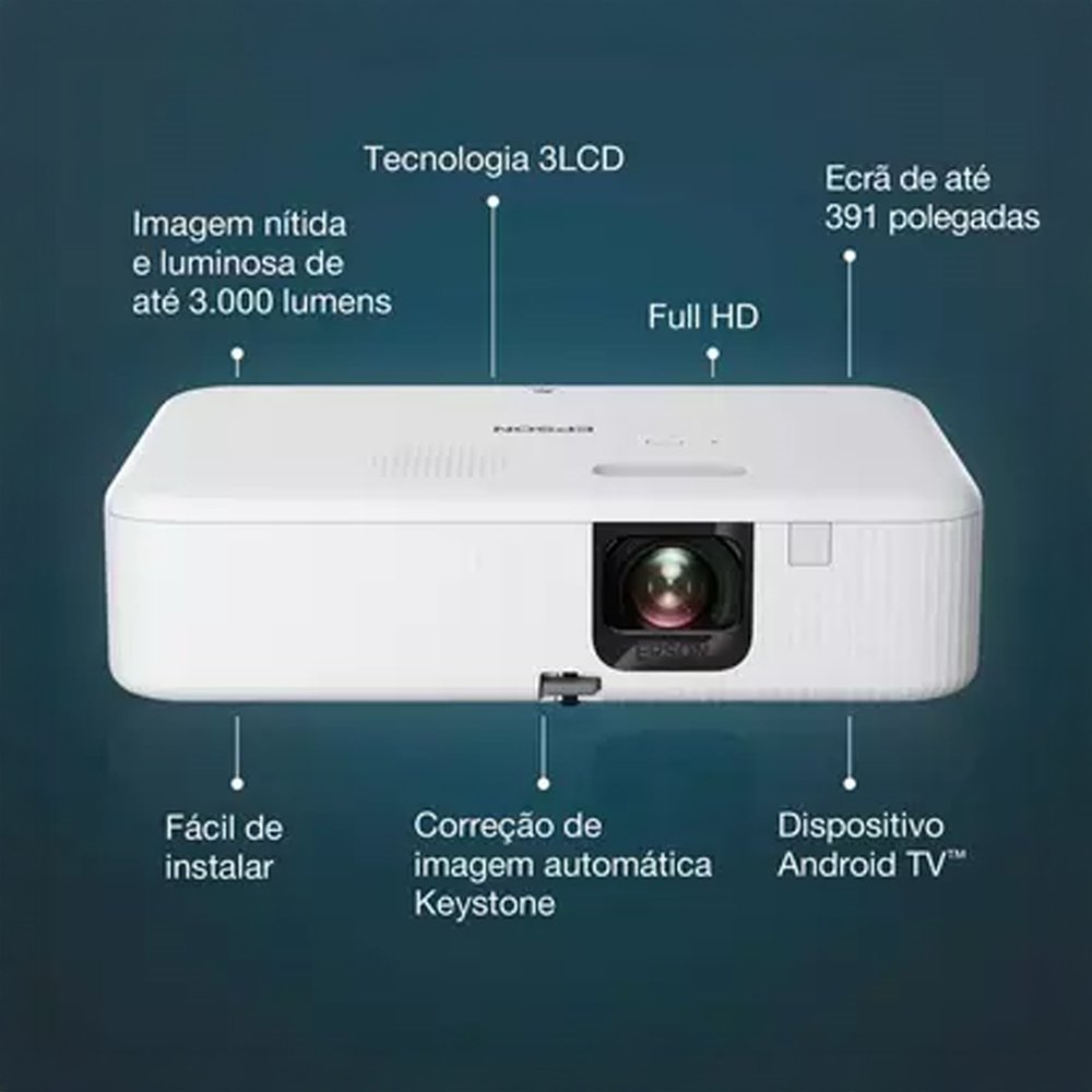 Projetor Epson Powerlite CO-FH02 - 3.000 Lúmens, Full HD, Branco, Bivolt
