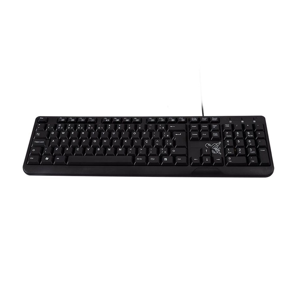 Kit Teclado e Mouse com Fio Maxprint - USB 2.0, 1000 DPI, Padrão ABNT-2, Preto