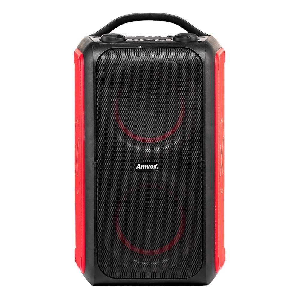 Caixa Amplificada Amvox ACA-600 Bagvox, Entrada AUX, Blutooth 5.0, 600W RM, Vermelho