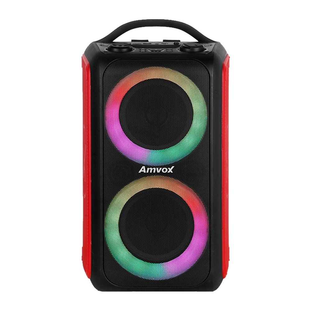 Caixa Amplificada Amvox ACA-600 Bagvox, Entrada AUX, Blutooth 5.0, 600W RM, Vermelho