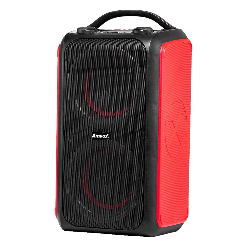 Caixa Amplificada Amvox ACA-600 Bagvox, Entrada AUX, Blutooth 5.0, 600W RM, Vermelho