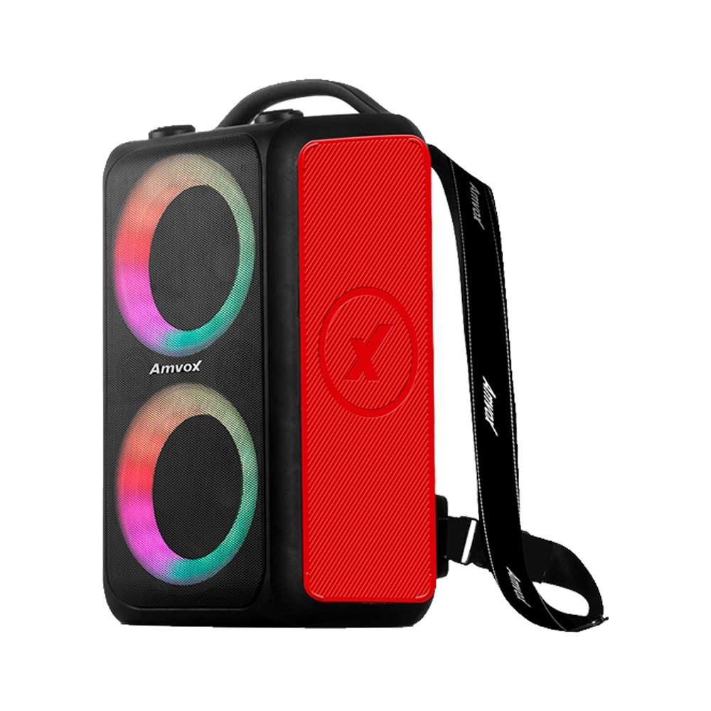 Caixa Amplificada Amvox ACA-600 Bagvox, Entrada AUX, Blutooth 5.0, 600W RM, Vermelho