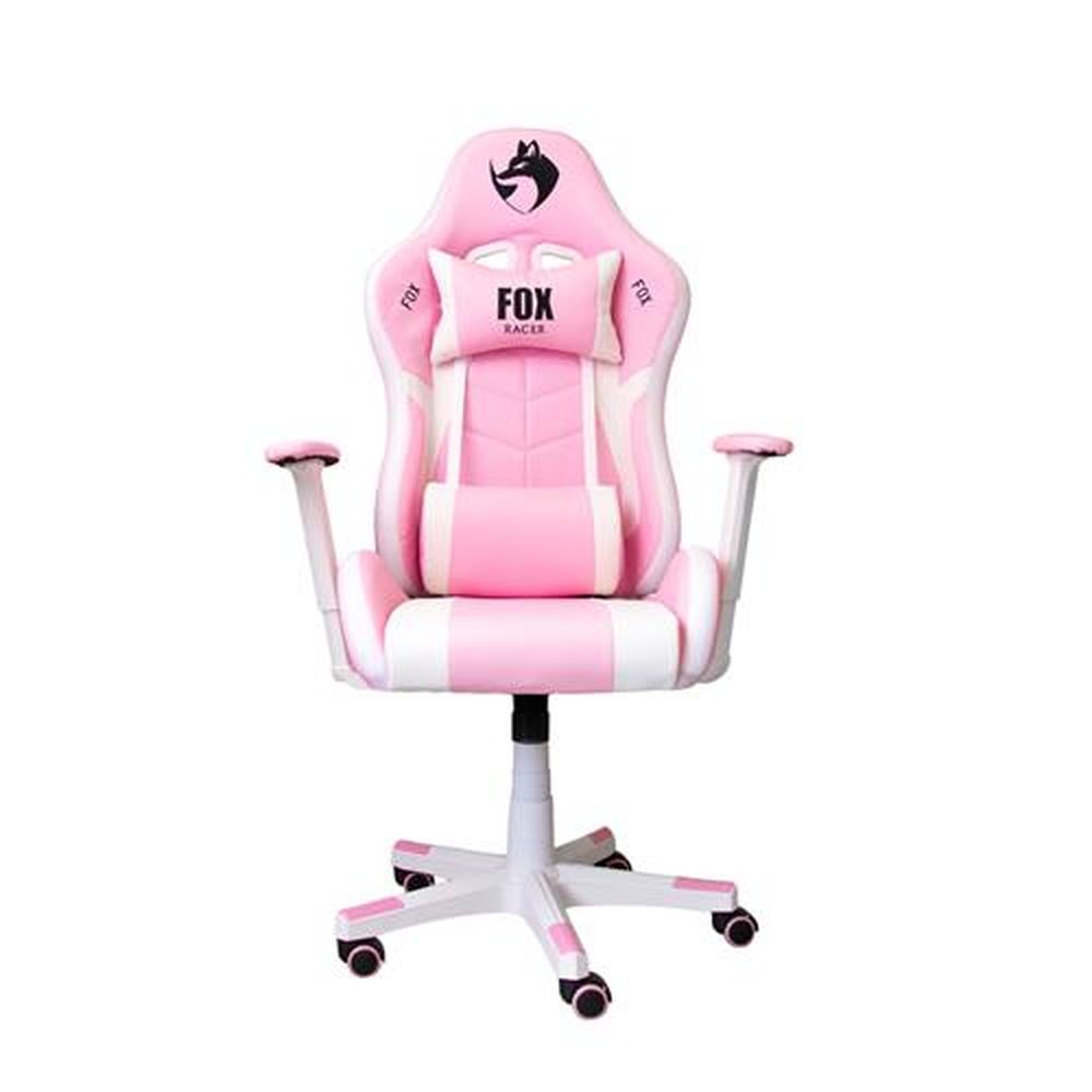 Cadeira Gamer Fox Racer RGB Rosa com Iluminação (Led) - Logo Preto