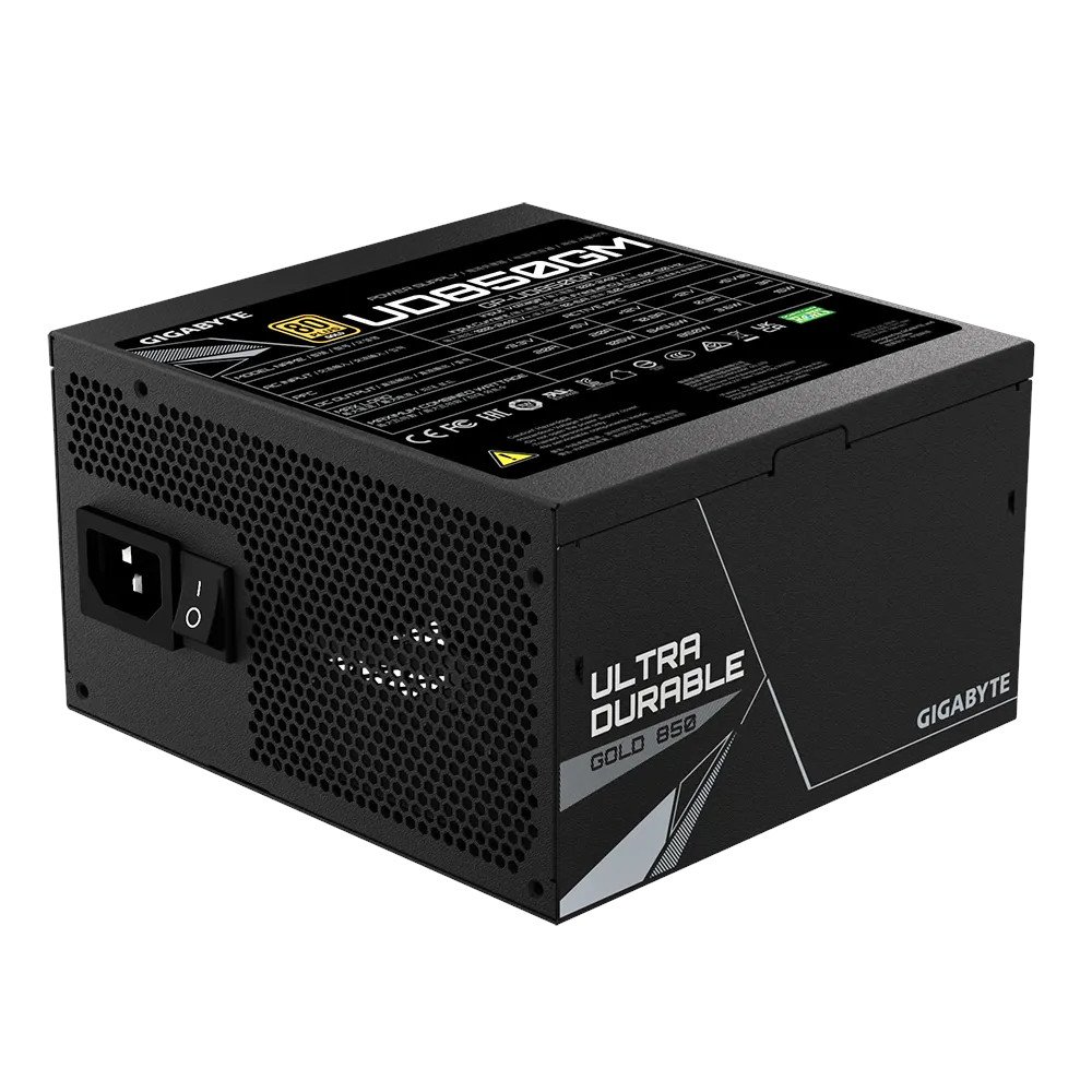 Fonte Pc 850w 80 Plus Gold Gigabyte Gp-Ud850gm, Design Modular, Capacitores Japoneses, 5 Anos De Garantia